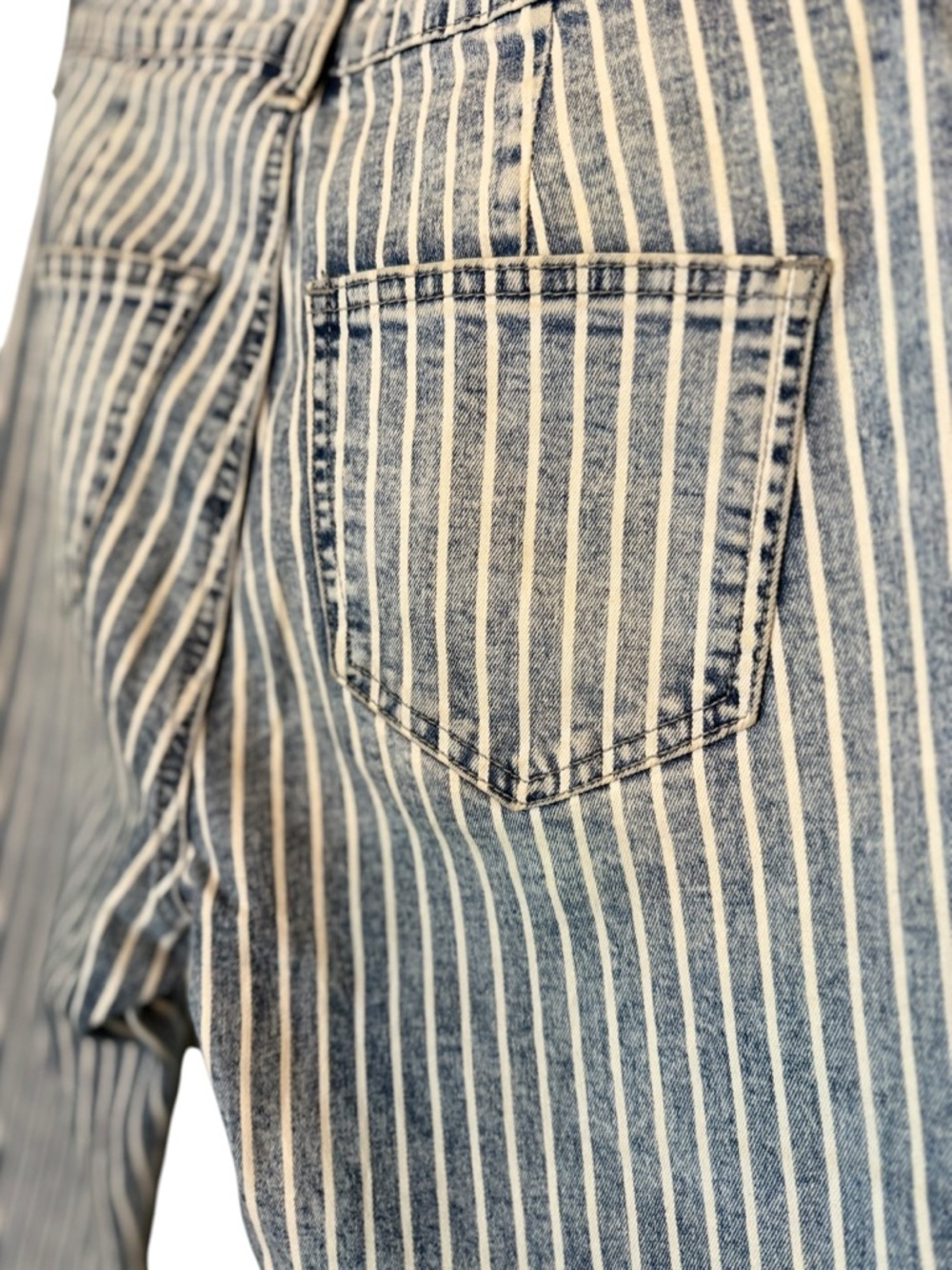 Willow & Root Striped Flare Jeans Women’s 25x32 High Rise Wide Leg Denim Boho - Picture 6 of 10